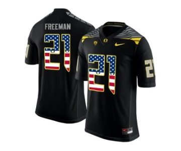 2016 US Flag Fashion Men's Oregon Ducks Royce Freeman #21 College Football Limited Jersey - Black