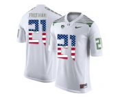 2016 US Flag Fashion Men's Oregon Ducks Royce Freeman #21 College Football Limited Jersey -White