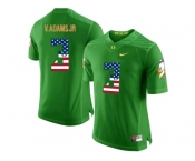 2016 US Flag Fashion Men's Oregon Ducks Vernon Adams Jr.#3 College Football Limited Jersey - Apple Green