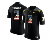 2016 US Flag Fashion Men's Oregon Ducks Vernon Adams Jr.#3 College Football Limited Jersey - Black