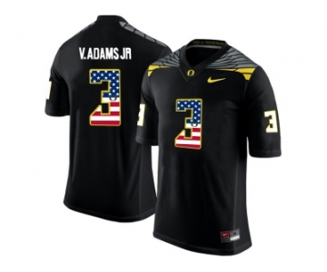 2016 US Flag Fashion Men's Oregon Ducks Vernon Adams Jr.#3 College Football Limited Jersey - Black