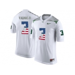 2016 US Flag Fashion Men's Oregon Ducks Vernon Adams Jr.#3 College Football Limited Jersey - White