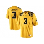 Men's Oregon Ducks Vernon Adams Jr.#3 College Football Limited Jersey - Yellow