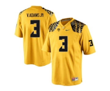 Men's Oregon Ducks Vernon Adams Jr.#3 College Football Limited Jersey - Yellow