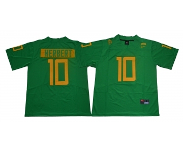 Oregon Ducks #10 Justin Herbert Green College Football Jersey