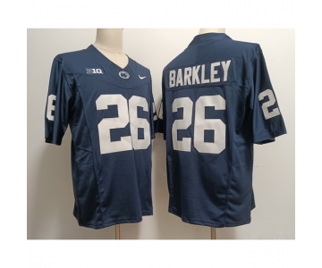 Men Penn State Nittany Lions #26 Saquon Barkley Navy Blue F U S E College Football Jersey