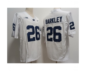 Men Penn State Nittany Lions #26 Saquon Barkley White F U S E College Football Jersey