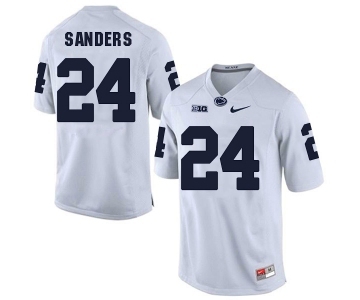 Men's Penn State Nittany Lions #24 Miles Sanders NCAA White Stitched Jersey