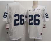 Men's Penn State Nittany Lions #26 Saquon Barkley Without Name White FUSE College Football Jersey