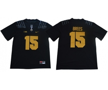 Boilermakers #15 Drew Brees Black Limited Stitched College Jersey