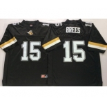 Purdue Boilermakers #15 Drew Brees Black College Football Jersey