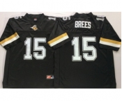 Purdue Boilermakers #15 Drew Brees Black College Football Jersey