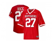 Rutgers Scarlet Knights Ray Rice #27 Big East Patch College Football Jersey - Red