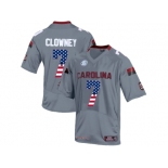 2016 US Flag Fashion-Men's South Carolina Gamecocks Jadeveon Clowney #7 College Football Jersey - Grey