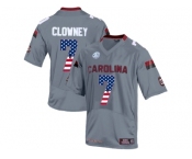 2016 US Flag Fashion-Men's South Carolina Gamecocks Jadeveon Clowney #7 College Football Jersey - Grey