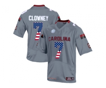 2016 US Flag Fashion-Men's South Carolina Gamecocks Jadeveon Clowney #7 College Football Jersey - Grey