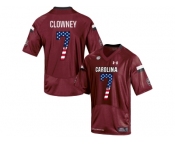 2016 US Flag Fashion-Men's South Carolina Gamecocks Jadeveon Clowney #7 College Football Jersey - Red