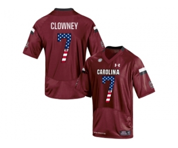 2016 US Flag Fashion-Men's South Carolina Gamecocks Jadeveon Clowney #7 College Football Jersey - Red