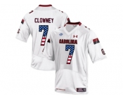 2016 US Flag Fashion-Men's South Carolina Gamecocks Jadeveon Clowney #7 College Football Jersey - White