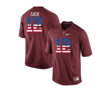 2016 US Flag Fashion-2016 Men's Stanford Cardinal Andrew Luck #12 College Football Jersey - Cardinal