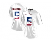 2016 US Flag Fashion-2016 Men's Stanford Cardinal Christian McCaffrey #5 College Football Jersey - White