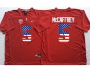 Stanford Cardinals #5 Christian McCaffrey Red USA Flag College Jersey