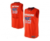 2016 US Flag Fashion Men's Syracuse Orange Camerlo Anthony #15 College Authentic Basketball Jersey - Orange