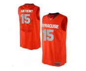 Men's Syracuse Orange Camerlo Anthony #15 College Authentic Basketball Jersey - Orange