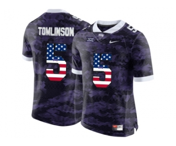 2016 US Flag Fashion Men's TCU Horned Frogs LaDainian Tomlinson #5 College Limited Football Jersey - Purple