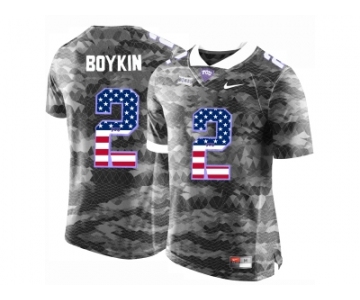 2016 US Flag Fashion Men's TCU Horned Frogs Trevone Boykin #2 College Limited Football Jersey - Grey