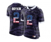 2016 US Flag Fashion Men's TCU Horned Frogs Trevone Boykin #2 College Limited Football Jersey - Purple