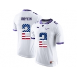 2016 US Flag Fashion Men's TCU Horned Frogs Trevone Boykin #2 College Limited Football Jersey - White