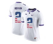 2016 US Flag Fashion Men's TCU Horned Frogs Trevone Boykin #2 College Limited Football Jersey - White