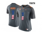 2016 US Flag Fashion 2016 Youth Tennessee Volunteers Jalen Hurd #1 College Football Limited Jersey - Grey