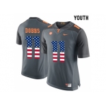 2016 US Flag Fashion 2016 Youth Tennessee Volunteers Joshua Dobbs #11 College Football Limited Jersey - Grey