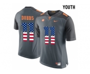 2016 US Flag Fashion 2016 Youth Tennessee Volunteers Joshua Dobbs #11 College Football Limited Jersey - Grey