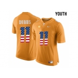 2016 US Flag Fashion 2016 Youth Tennessee Volunteers Joshua Dobbs #11 College Football Limited Jersey - Orange