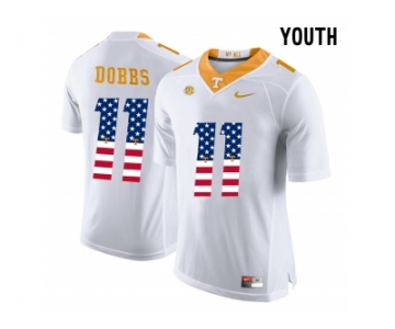 2016 US Flag Fashion 2016 Youth Tennessee Volunteers Joshua Dobbs #11 College Football Limited Jersey - White