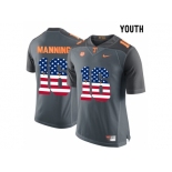 2016 US Flag Fashion 2016 Youth Tennessee Volunteers Peyton Manning #16 College Football Limited Jersey - Grey