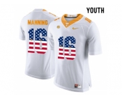 2016 US Flag Fashion 2016 Youth Tennessee Volunteers Peyton Manning #16 College Football Limited Jersey - White