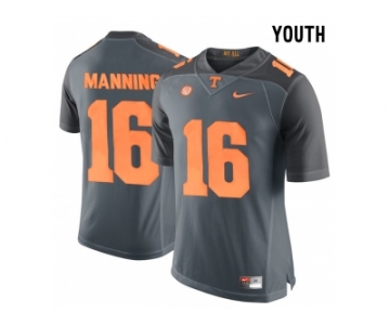 2016 Youth Tennessee Volunteers Peyton Manning #16 College Football Limited Jersey - Grey