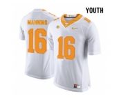 2016 Youth Tennessee Volunteers Peyton Manning #16 College Football Limited Jersey - White