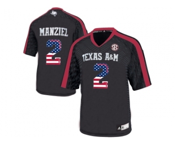 2016 US Flag Fashion 2016 Men'sTexas A&M Aggies Johnny Manziel #2 College Football Authentic Jersey - Black