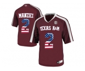 2016 US Flag Fashion 2016 Men'sTexas A&M Aggies Johnny Manziel #2 College Football Authentic Jersey - Maroon