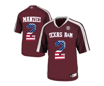 2016 US Flag Fashion 2016 Men'sTexas A&M Aggies Johnny Manziel #2 College Football Authentic Jersey - Maroon