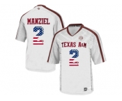 2016 US Flag Fashion 2016 Men'sTexas A&M Aggies Johnny Manziel #2 College Football Authentic Jersey - White