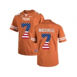 2016 US Flag Fashion-2016 Men's Texas Longhorns Shane Buechele #7 College Football Limited Jersey - Brunt Orange