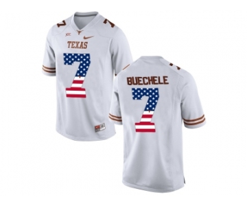 2016 US Flag Fashion-2016 Men's Texas Longhorns Shane Buechele #7 College Football Limited Jersey - White