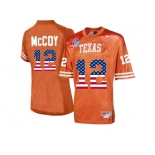 2016 US Flag Fashion-Men's Texas Longhorns Colt McCoy #12 College Football Throwback Jersey - Burnt Orange