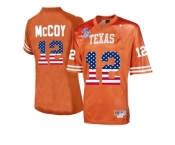 2016 US Flag Fashion-Men's Texas Longhorns Colt McCoy #12 College Football Throwback Jersey - Burnt Orange